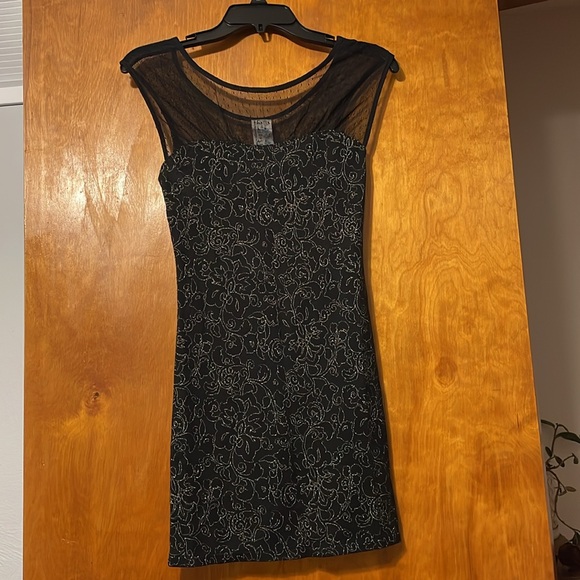 Free People Black and Gold Mini Dress - Picture 4 of 5